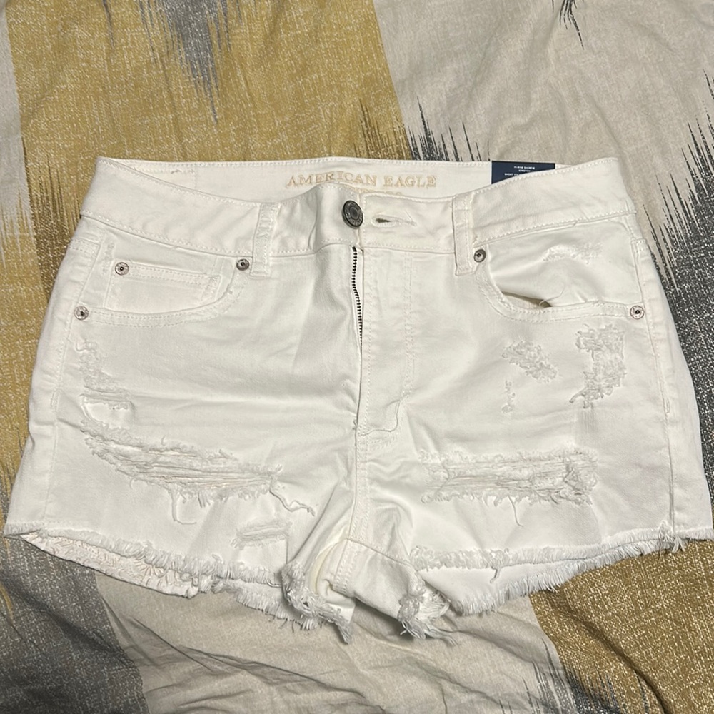 White Jean Shorts from American Eagle. Size 10.